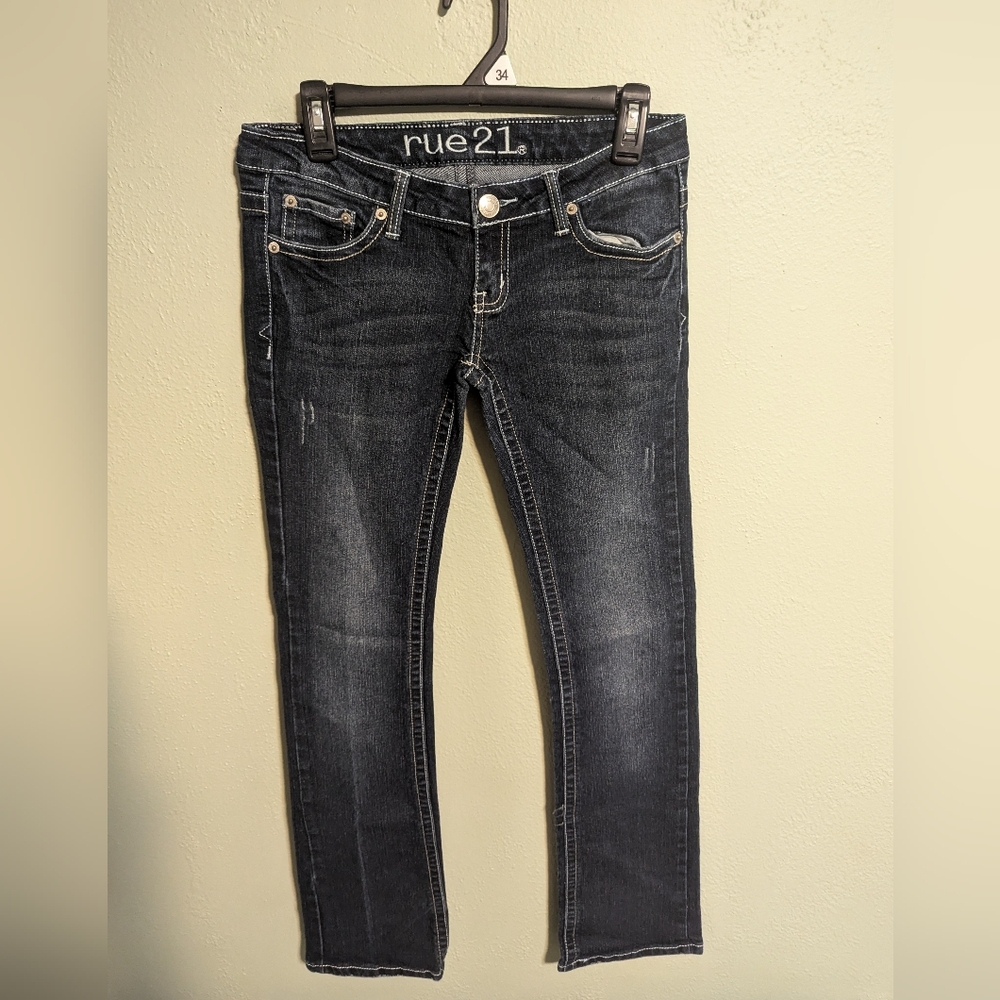 RUE 21 LOW RISE JEANS DARK WASH 1/2L
